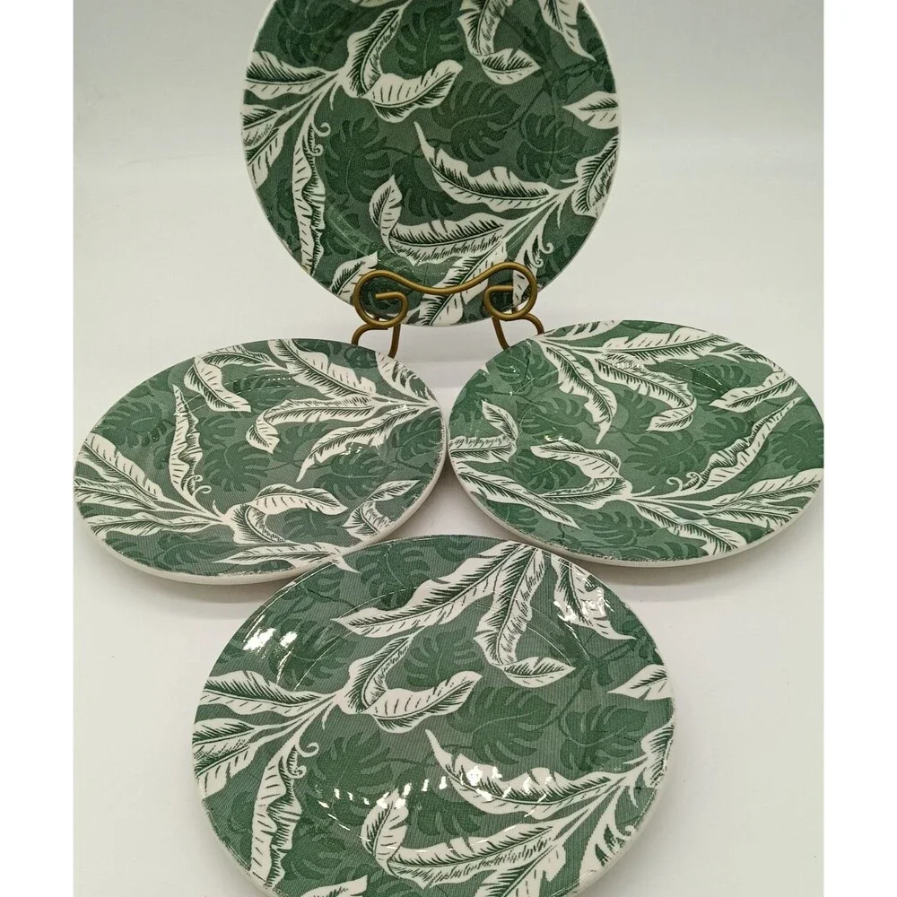 Vtg Wallace China Shadowleaf Restaurant Ware Set of Four 9.25